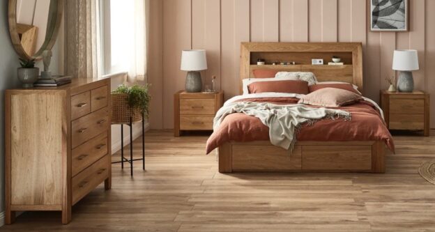 bedroom makeover cosy soft furnishings and warm hues